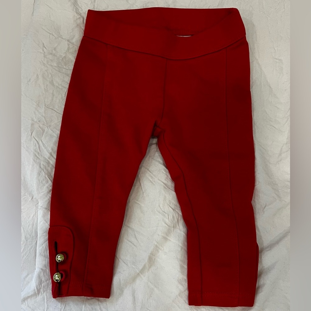 *SOLD* Janie and Jack Red Button Cuff Ponte Pants
